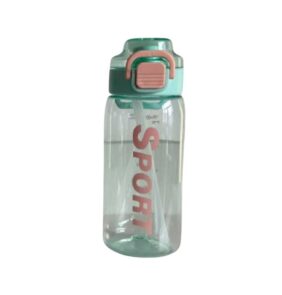 Φορητό παγούρι πλαστικό με καλαμάκι - 580ml - YS-1011 - 616311 - Green
