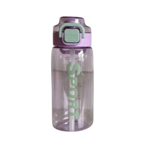 Φορητό παγούρι πλαστικό με καλαμάκι - 580ml - YS-1011 - 616311 - Purple