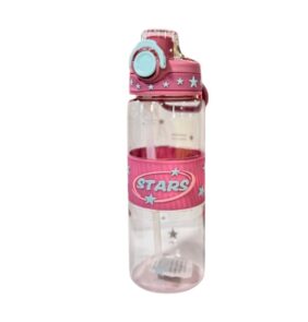 Φορητό παγούρι πλαστικό με καλαμάκι - 600ml - 722443 - Pink