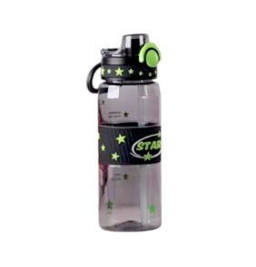 Φορητό παγούρι πλαστικό με καλαμάκι - 600ml - 722443 - Black