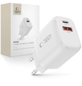 TECH-PROTECT NCA30 2-PORT NETWORK CHARGER PD 30W / QC3.0 WHITE