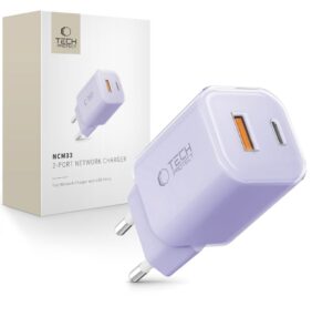 TECH-PROTECT NCM33 2-PORT NETWORK CHARGER PD 33W / QC3.0 BABY PURPLE