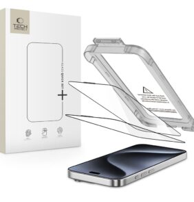 TEMPERED GLASS TECH-PROTECT QUICK SET+ 2-PACK IPHONE 15 PRO BLACK