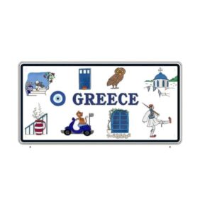 Μεταλλική πινακίδα Souvenir - 12pcs - Greece - 15x30cm - 181041