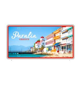 Μεταλλική πινακίδα Souvenir - 12pcs - Paralia - 15x30cm - 181042