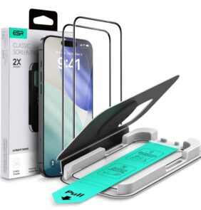 TEMPERED GLASS ESR ULTRAFIT TEMPERED GLASS 2-PACK IPHONE 16 PRO / 17 BLACK