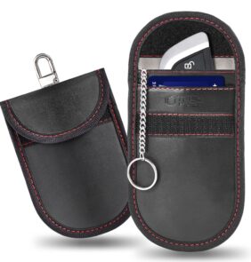 FARADAY CAGE TECH-PROTECT KLR100 POUCH KEYLESS RFID SIGNAL BLOCKER CASE BLACK/RED