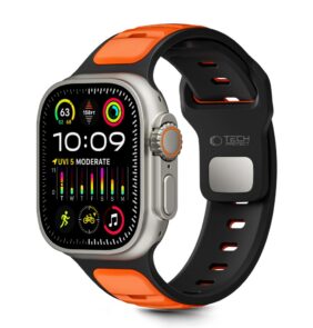 TECH-PROTECT ICONBAND LINE APPLE WATCH 8 / 9 / 10 / 11 / SE / ULTRA (44 / 45 / 46 / 49 MM) BLACK/ORANGE