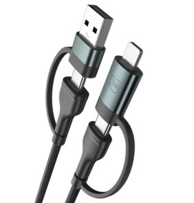 Accessories - 3mk Hyper Cable N-SERIES 2 in 2 A/C to C/Lightning 1 QC 3.0 9V/2A 60W Black