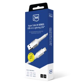 Accessories - 3mk Hyper Cable N-SERIES A to Lightning 2m QC 3.0 5V/2.4A 12W White
