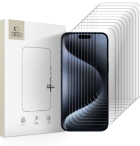 TEMPERED GLASS TECH-PROTECT BUNDLE 10-PACK IPHONE 15 PRO MAX CLEAR