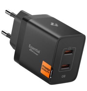 SPIGEN ESSENTIAL EE472EU 2-PORT NETWORK CHARGER 47W BLACK