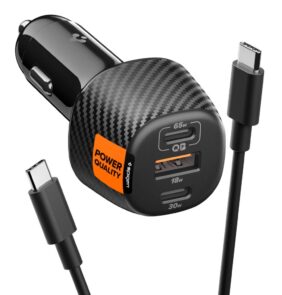 SPIGEN ESSENTIAL EV1133 3-PORT CAR CHARGER 113W BLACK