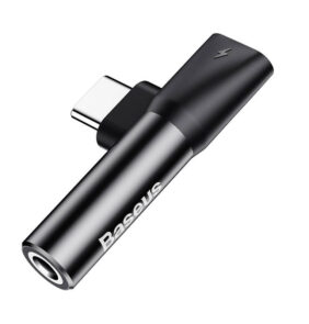 Baseus Μετατροπέας Ήχου USB-C σε Mini Jack 3.5mm + USB-C (Μαύρο)