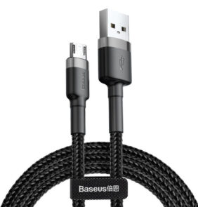 Baseus Καλώδιο MicroUSB Cafule 2.4A 1m (Γκρι/Μαύρο)