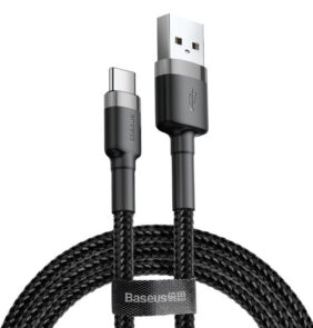 Baseus Καλώδιο USB-C Cafule 2A 2m (Γκρι/ Μαύρο)