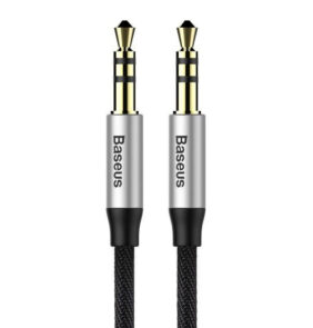 Baseus Καλώδιο Ήχου Yiven Mini Jack 3.5mm AUX, 1m (Μαύρο/Ασημί)