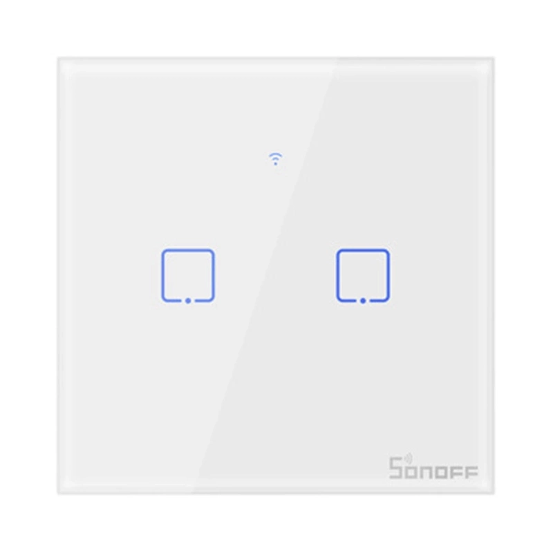 Sonoff Έξυπνος Διακόπτης WiFi & RF 433 T1 EU TX (2 καναλιών) (Λευκό)