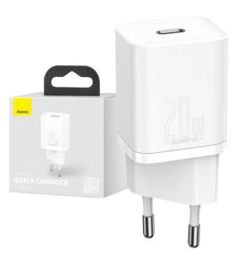 Baseus Γρήγορος Φορτιστής Super Si 1C 20W (Λευκό)