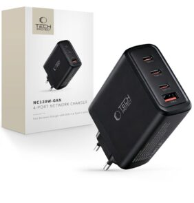 TECH-PROTECT NC120W-GAN 4-PORT NETWORK CHARGER PD 120W / QC3.0 BLACK