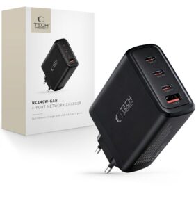 TECH-PROTECT NC140W-GAN 4-PORT NETWORK CHARGER PD 140W / QC3.0 BLACK