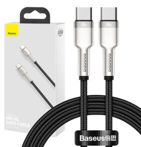 Baseus Καλώδιο USB-C σε USB-C Cafule Metal Braided, 100W, 1m (Μαύρο)