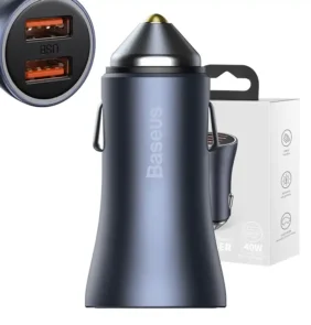 Baseus Φορτιστής Αυτοκινήτου Golden Contactor Pro, 2xUSB, 40W (Γκρι)