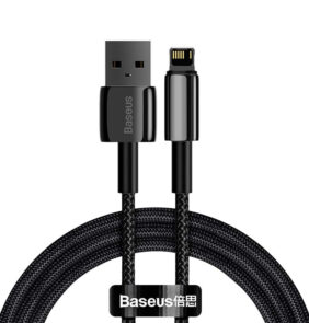 Baseus Καλώδιο USB σε Lightning Tungsten Gold 2.4A 1m (Μαύρο)