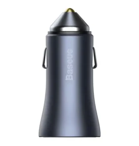 Baseus Φορτιστής Αυτοκινήτου Golden Contactor Pro, USB + USB-C, QC4.0+, PD, SCP, 40W με Καλώδιο USB σε USB-C 1m (Γκρι/Μαύρο)