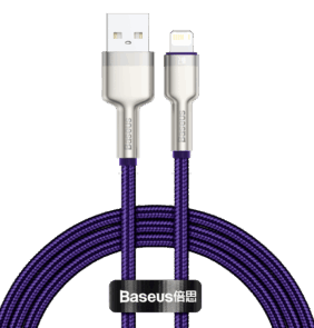 Baseus Καλώδιο USB σε Lightning Cafule, 2.4A, 1m (Μοβ)