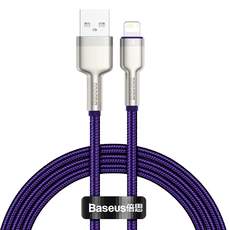 Baseus Καλώδιο USB σε Lightning Cafule, 2.4A, 1m (Μοβ)