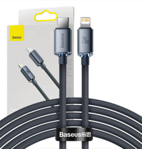 Baseus Καλώδιο USB-C σε Lightning Crystal Shine, 20W, PD, 2m (Μαύρο)