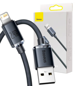 Baseus Καλώδιο USB σε Lightning Crystal Shine, 2.4A, 2m (Μαύρο)