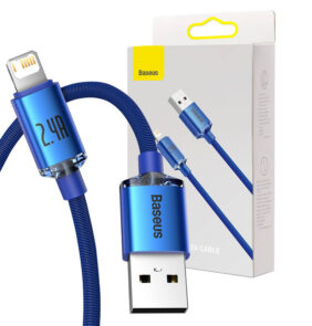 Baseus Καλώδιο USB σε Lightning Crystal Shine, 2.4A, 1.2m (Μπλε)