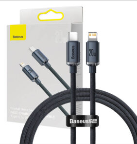 Baseus Καλώδιο USB-C σε Lightning Crystal Shine, 20W, 1.2m (Μαύρο)