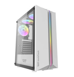 Darkflash DK151 LED θήκη υπολογιστή (λευκή) + 3 ανεμιστήρες RGB