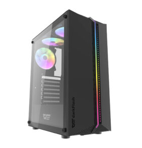 Darkflash DK151 LED θήκη υπολογιστή (μαύρη) + 3 ανεμιστήρες RGB