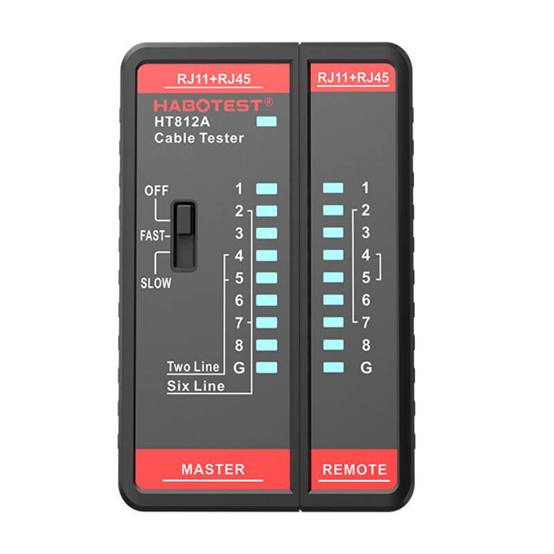 Habotest Tester Καλωδίων Δικτύου HT812A RJ45/RJ14/RJ12/RJ9 (Μαύρο)