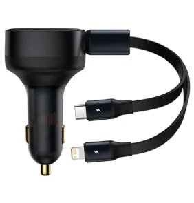 Baseus Φορτιστής Αυτοκινήτου Enjoyment με Καλώδιο USB-C + Lightning 3A, 30W (Μαύρο)