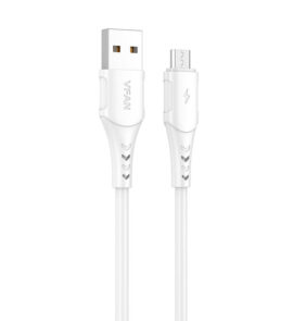 USB to Micro USB cable VFAN Colorful X12, 3A, 1m (white)