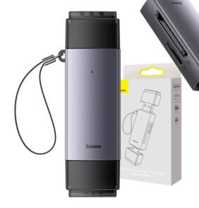 Baseus Συσκευή Ανάγνωσης Καρτών Μνήμης SD/TF, USB + USB-C Lite Series (Γκρι)