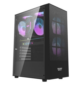 Darkflash A290 θήκη υπολογιστή (μαύρη) + 3 ανεμιστήρες