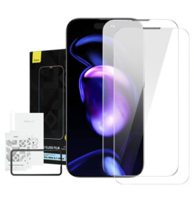 Baseus Προστατευτικό Οθόνης Crystal Tempered Glass Dust-proof 0.3mm για iPhone 14 Pro Max (2τμχ) (Διαφανές)