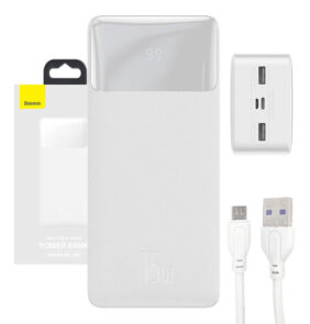 Baseus Powerbank Bipow 30000mAh, 2xUSB, USB-C, 15W (Λευκό)