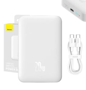 Baseus Powerbank Magnetic Mini MagSafe 10000mAh, USB-C 20W (Λευκό)