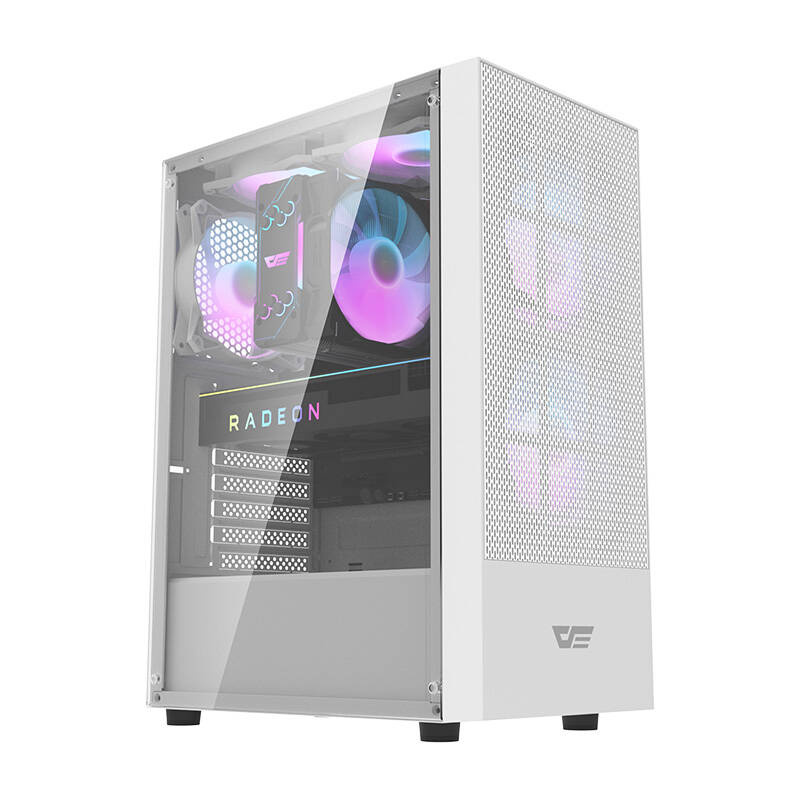 Θήκη υπολογιστή Darkflash A290 (λευκή) + 3 ανεμιστήρες RGB