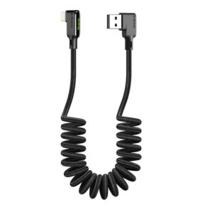 USB to Lightning cable, Mcdodo CA-7300, angled, 1.8m (black)