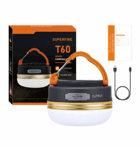 Camping lamp Superfire T60, 2,5W, 1000mAh