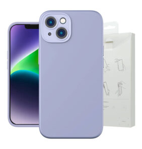 Baseus Θήκη Liquid Silica Gel και Προστατευτικό Οθόνης Tempered Glass για iPhone 14 Plus (Μοβ)