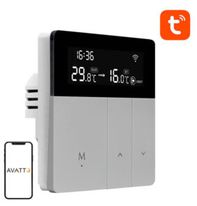 Avatto Έξυπνος Θερμοστάτης Θέρμανσης Νερού WT50 3A Wi-Fi Tuya (Ασημί/Μαύρο)